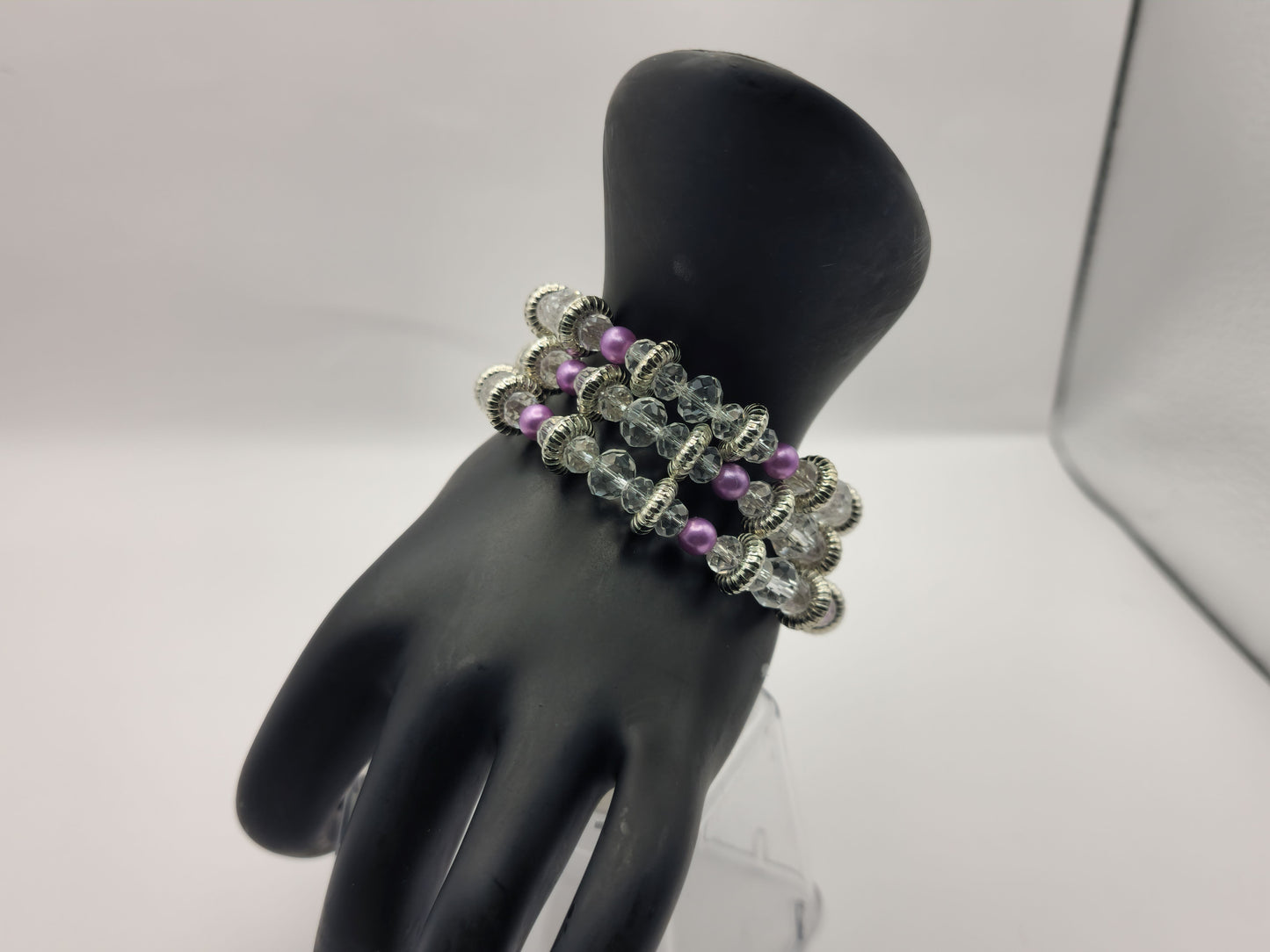 Faux Purple Pearl and Glass Beads