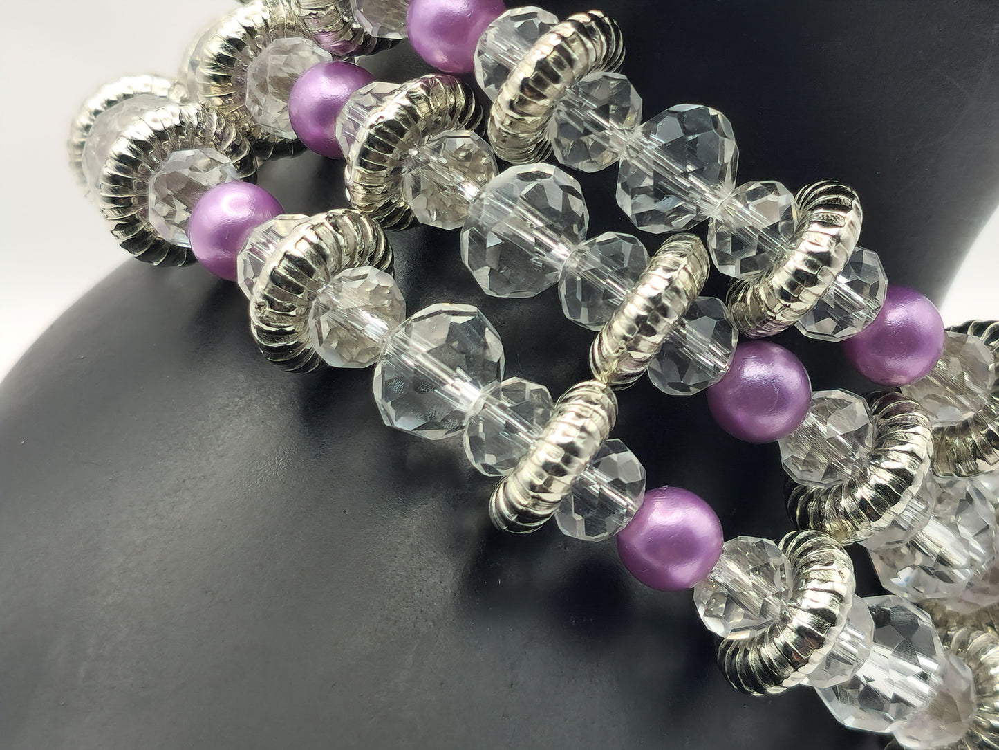 Faux Purple Pearl and Glass Beads
