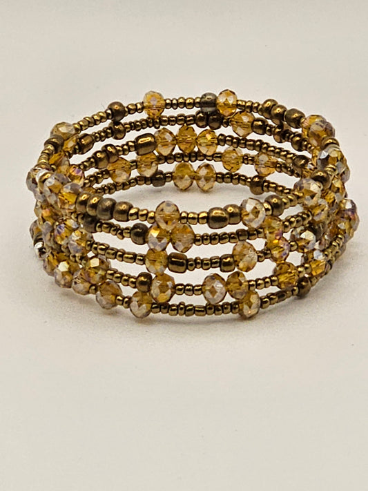 Golden Yellow Crystal Bead Bracelet