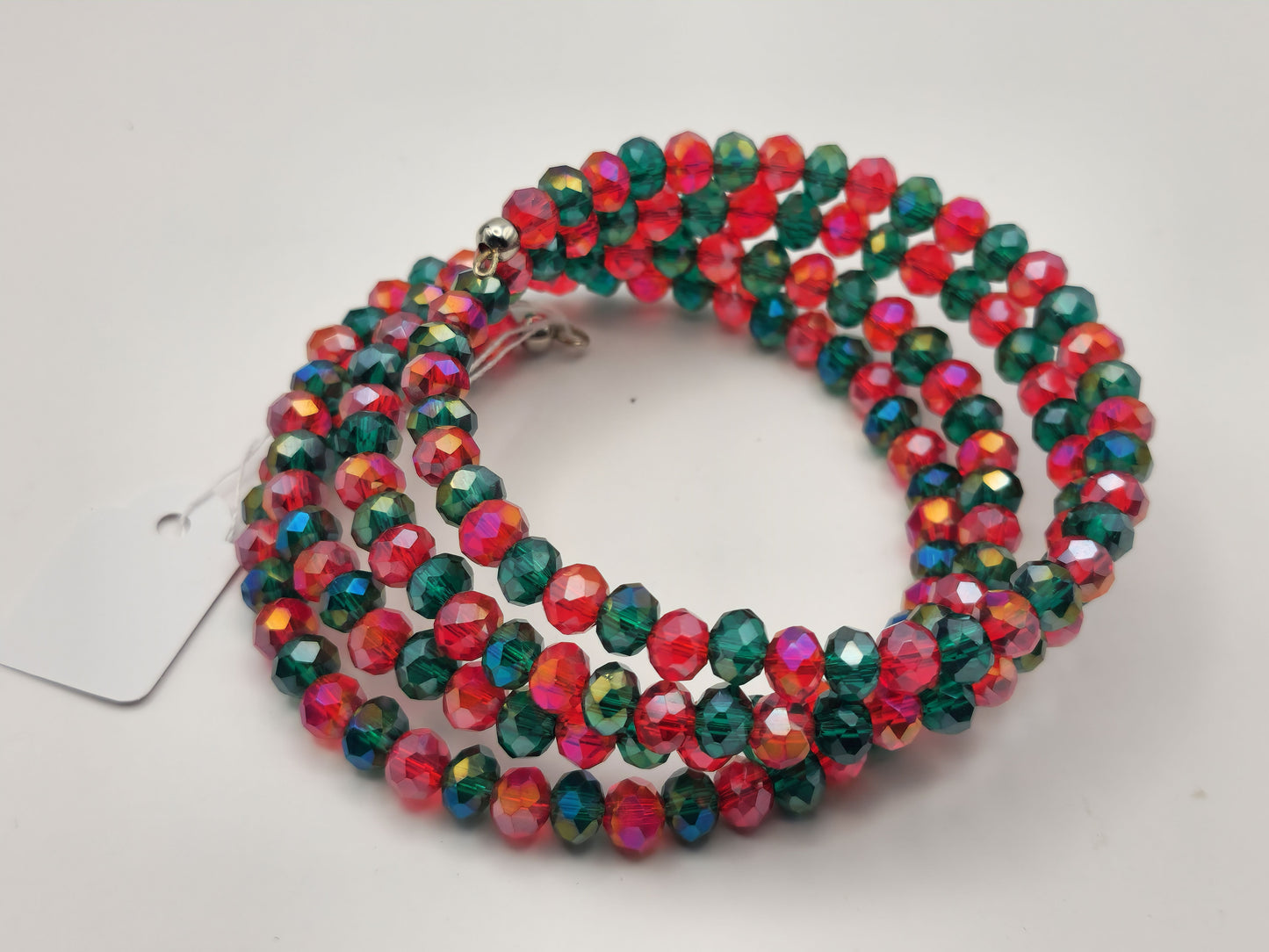 Christmas Red and Green Glass Bracelet