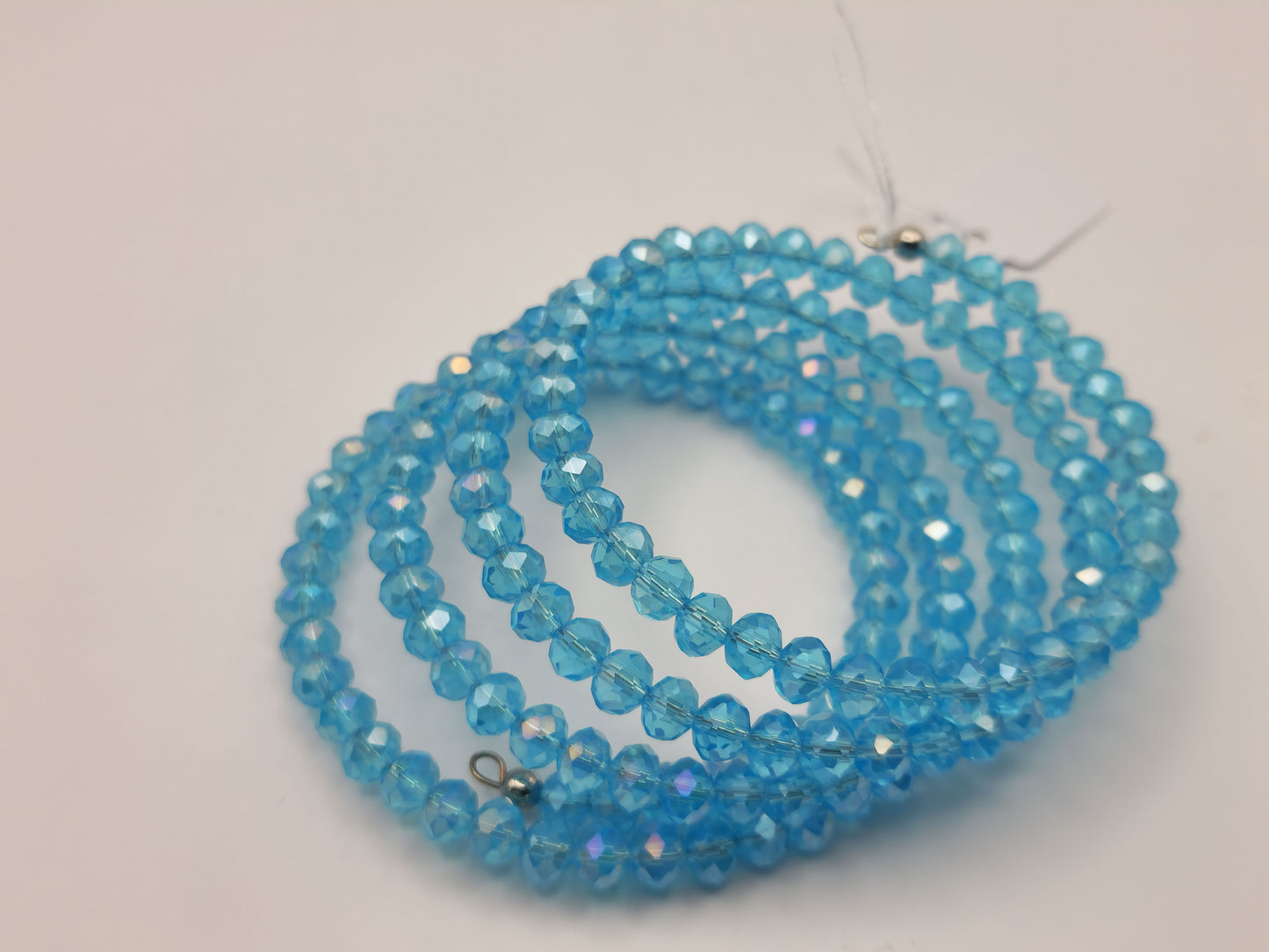 Light Blue Glass Crystal Bead Bracelet