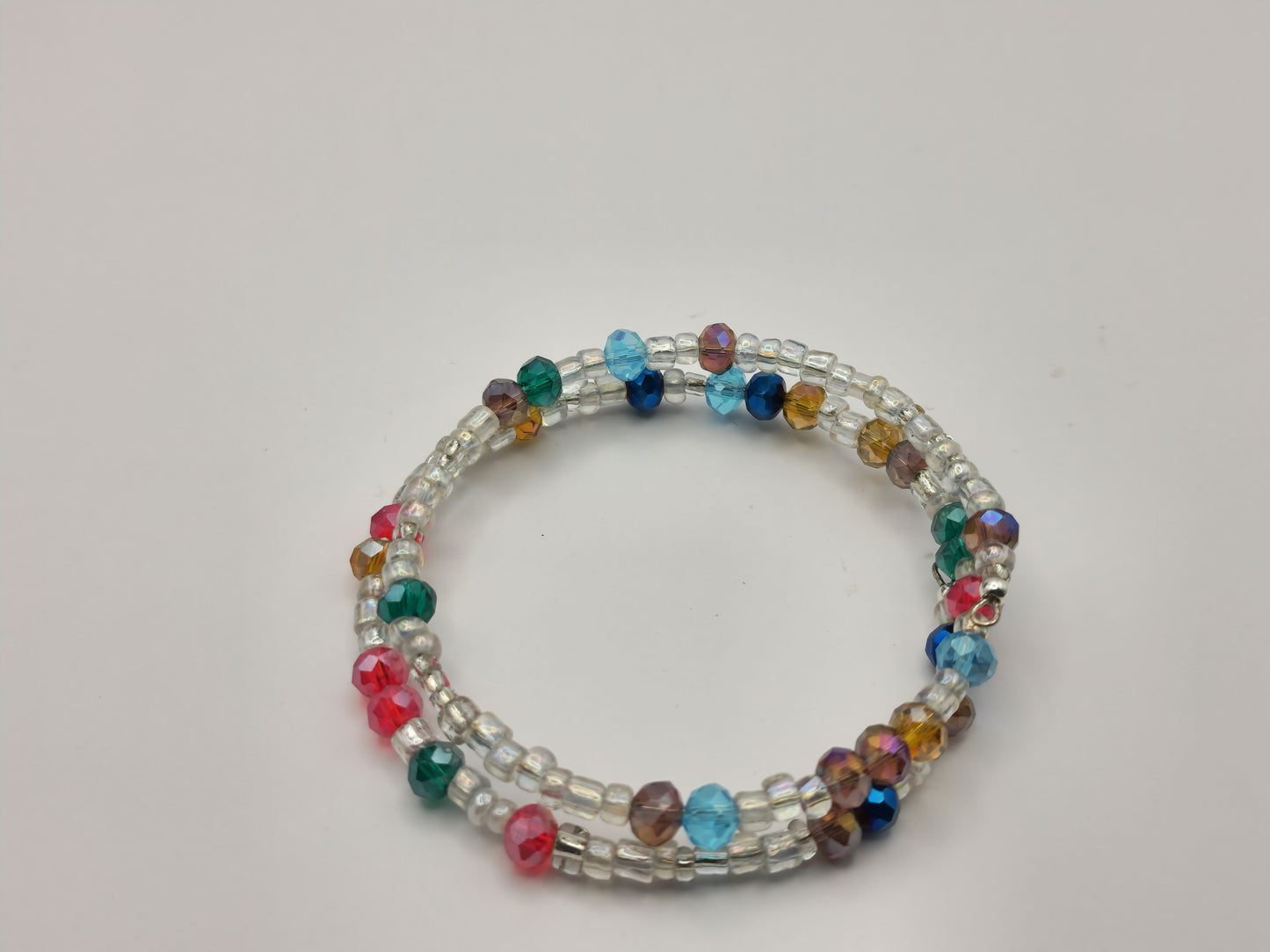 Rainbow Glass Crystal Bead Bracelet