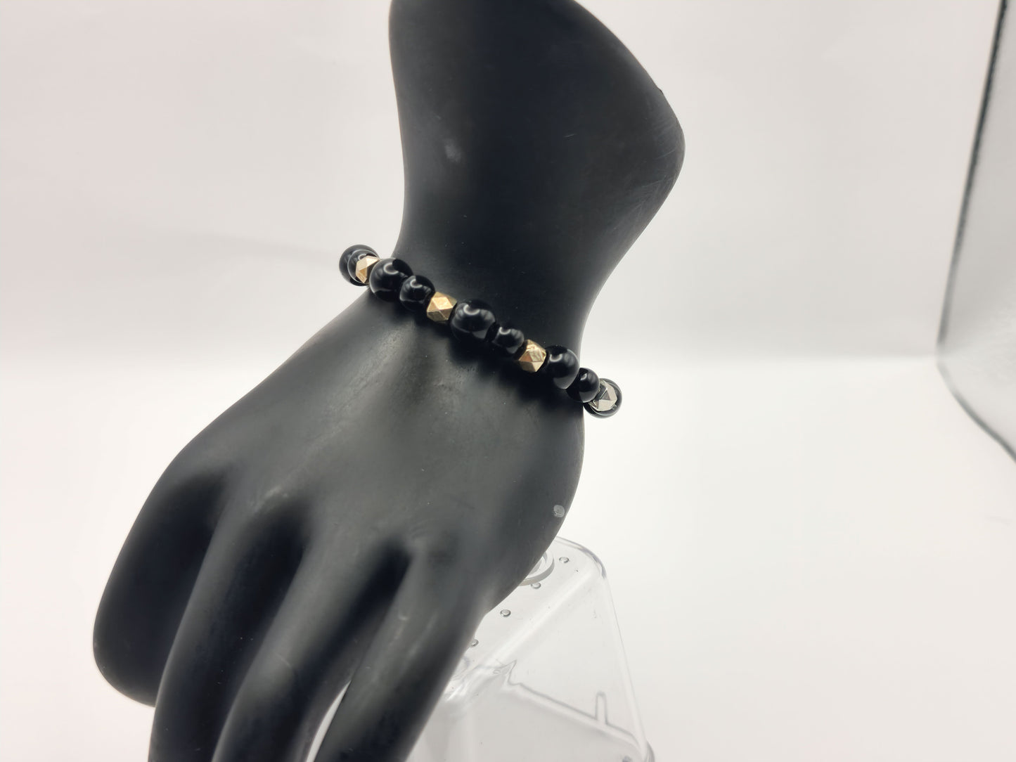 Black and Silver Stretch Bracelet