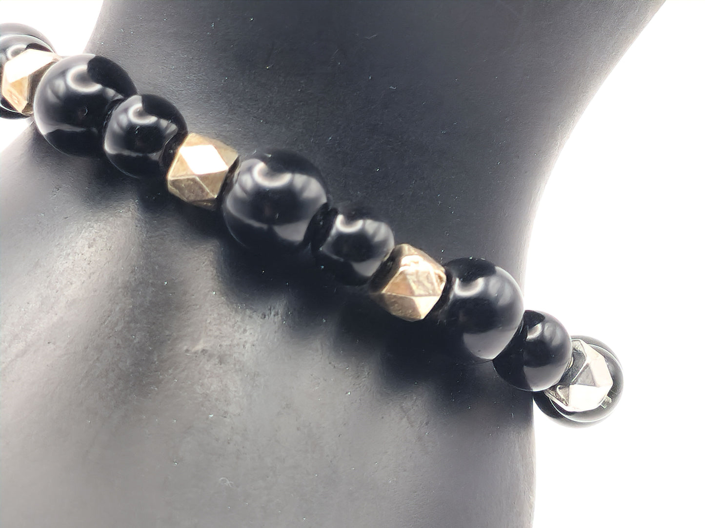 Black and Silver Stretch Bracelet