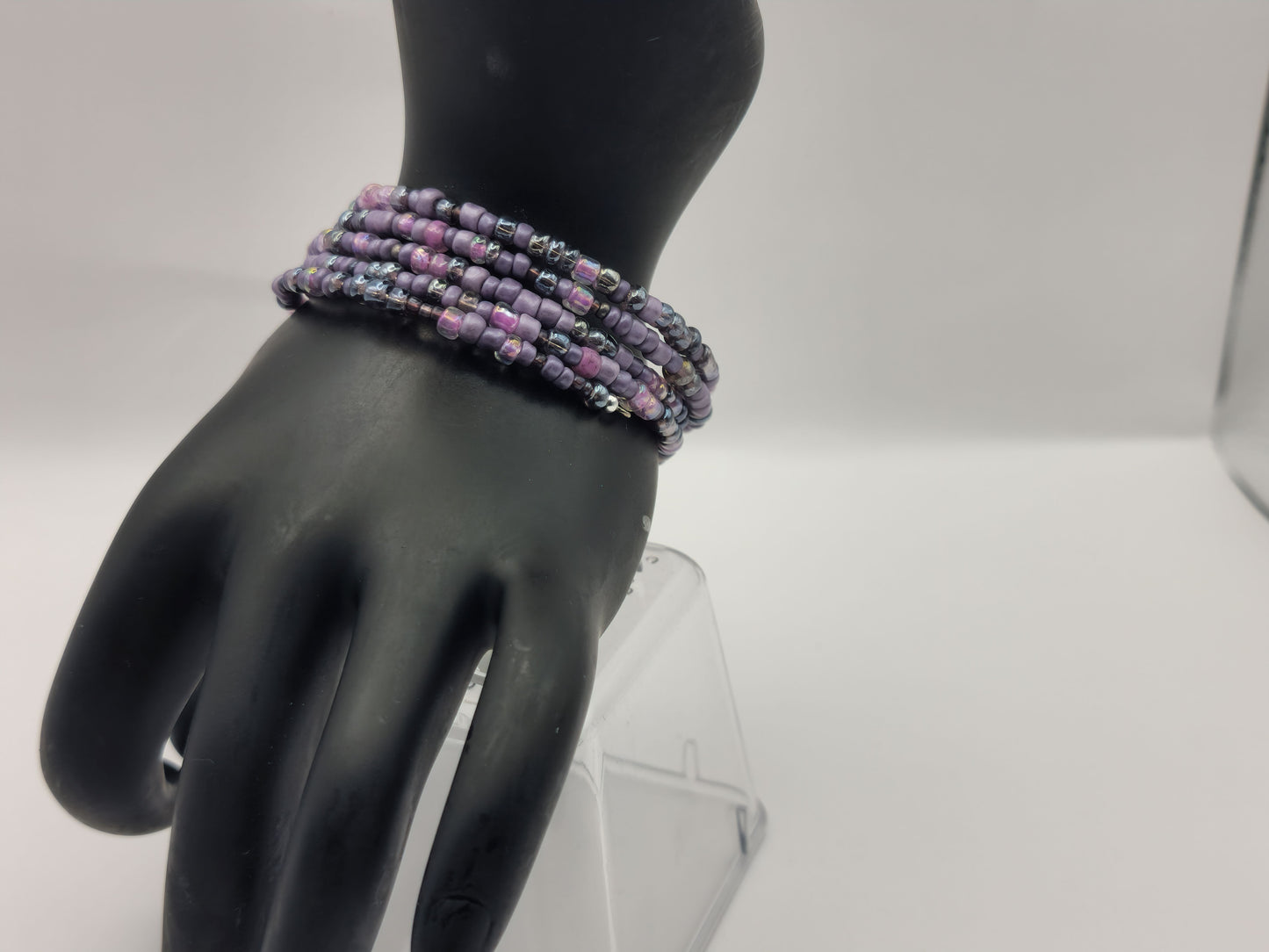 Purple Seed Bead Wrap-around Bracelet