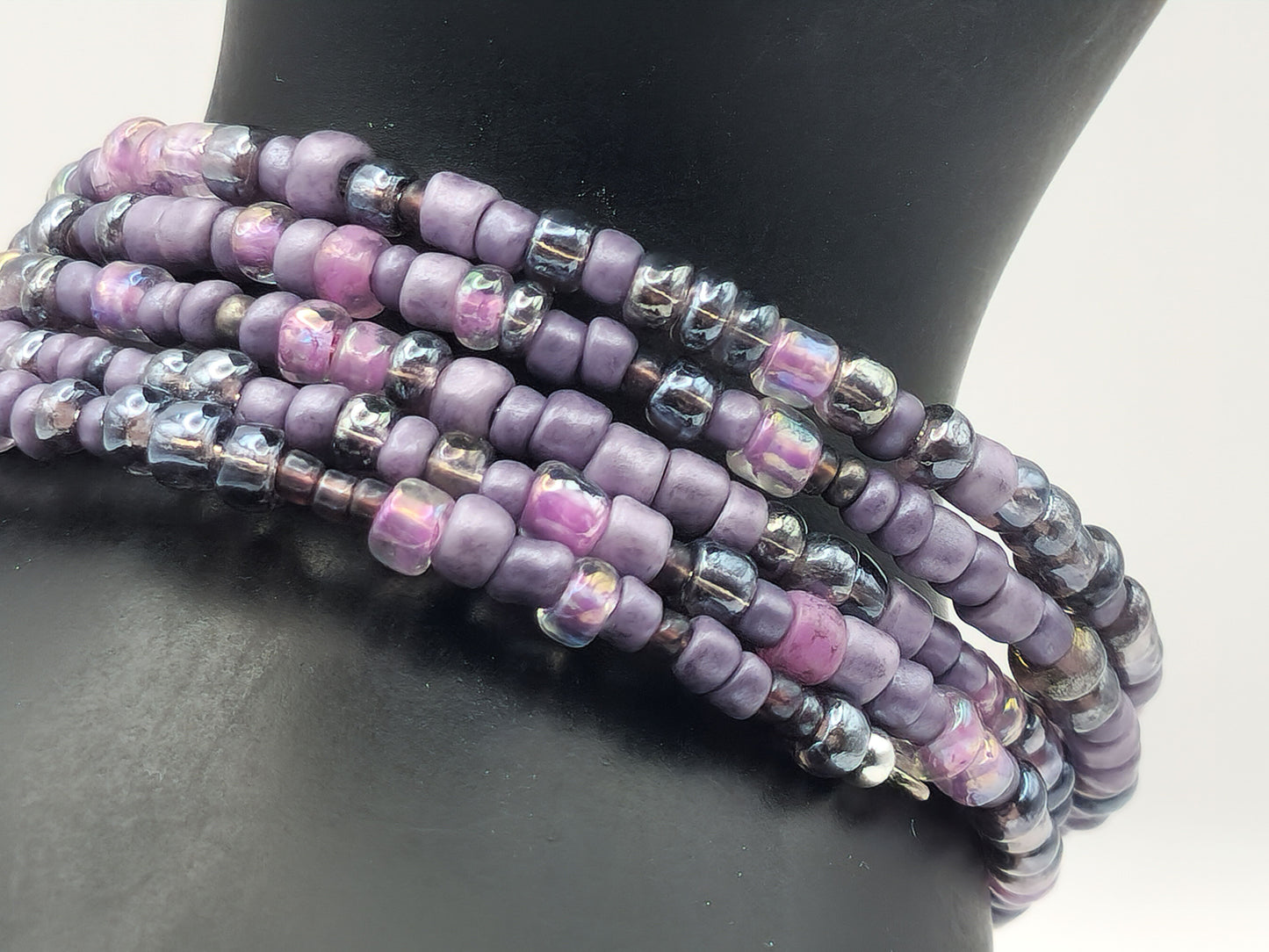 Purple Seed Bead Wrap-around Bracelet