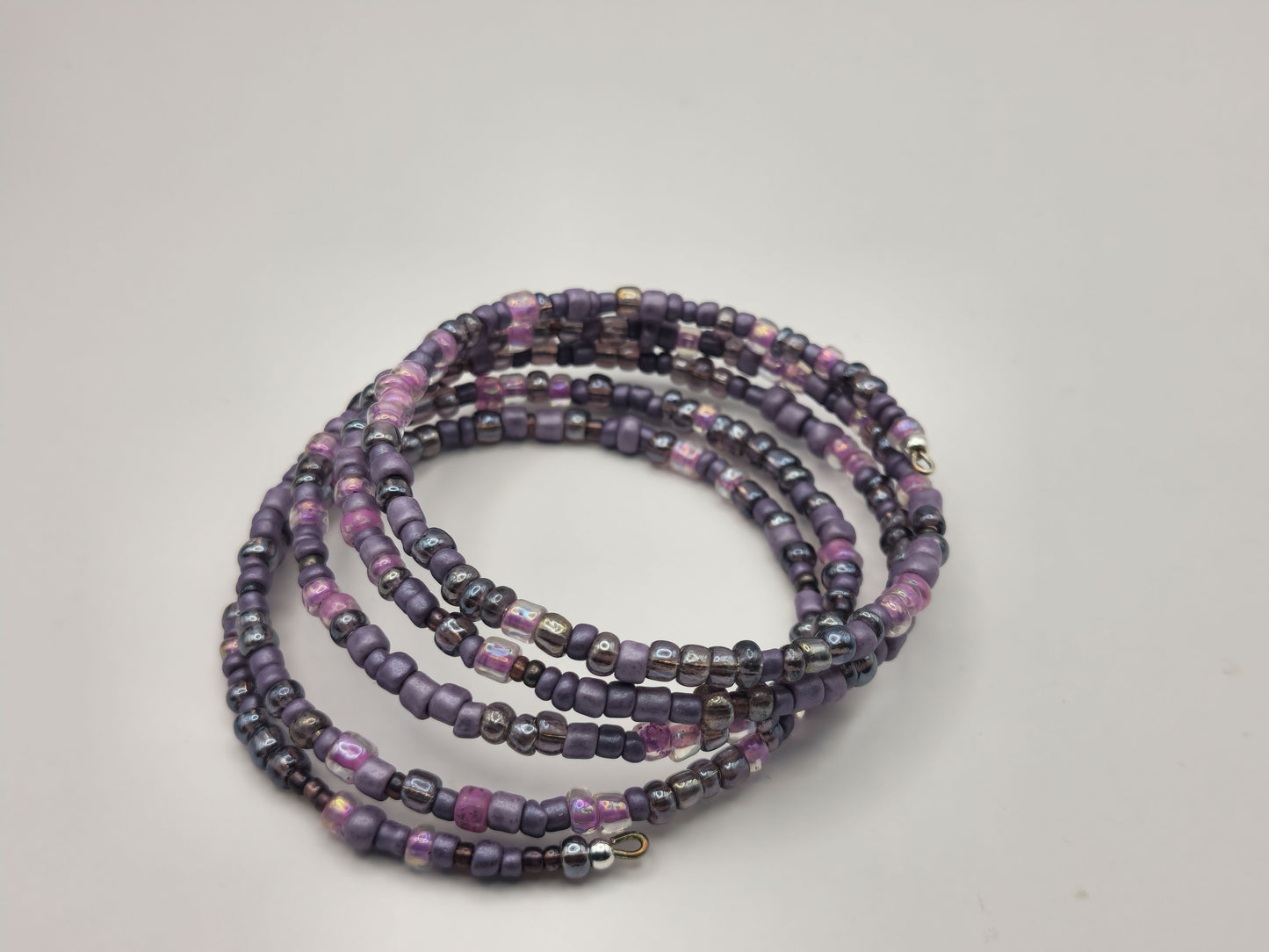 Purple Seed Bead Wrap-around Bracelet