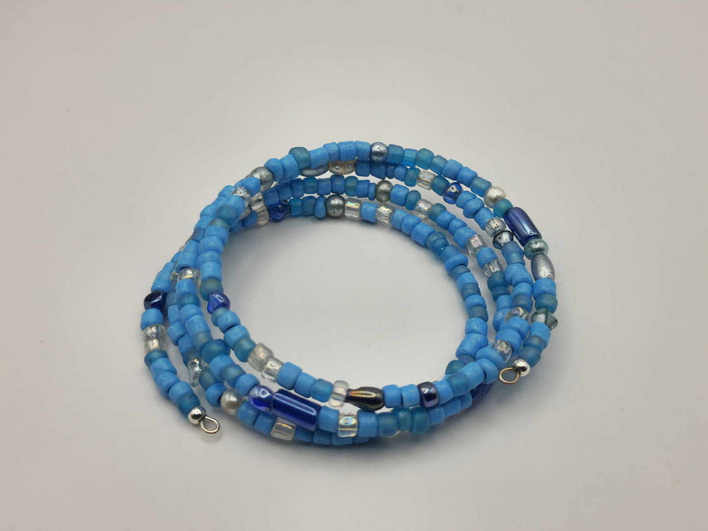 Light Blue Seed Bead Wrap-Around Bracelet