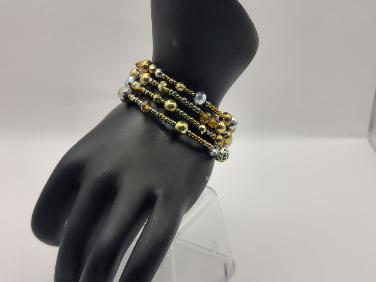 Silver and Gold Wrap-Around Bracelet