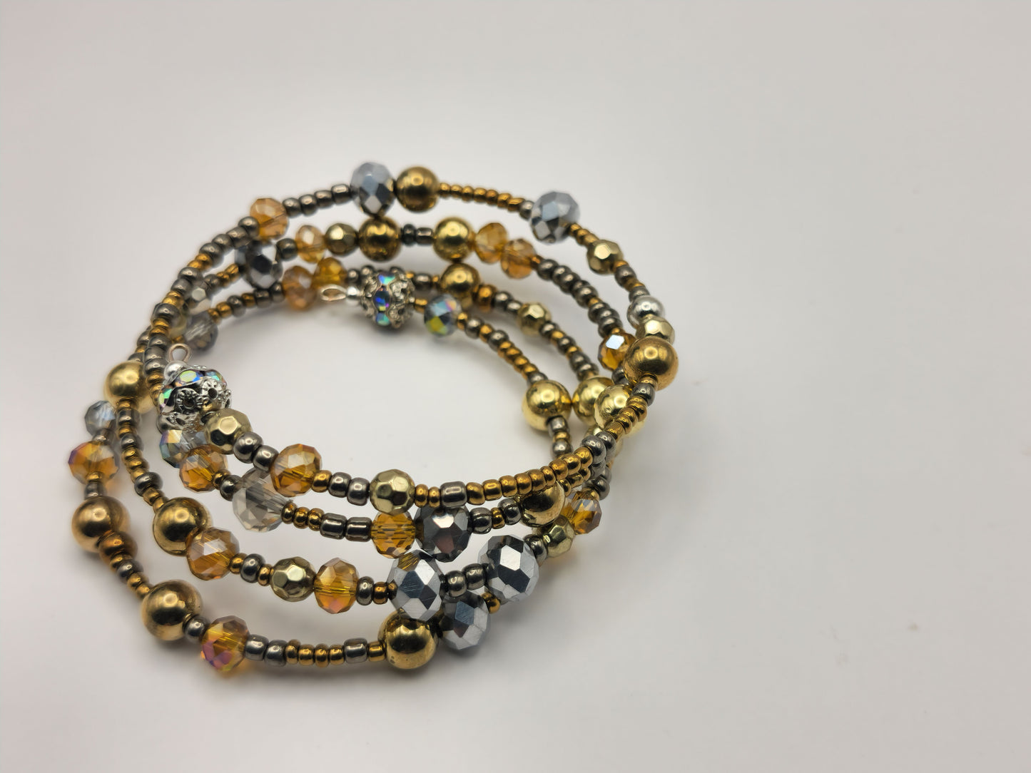 Silver and Gold Wrap-Around Bracelet