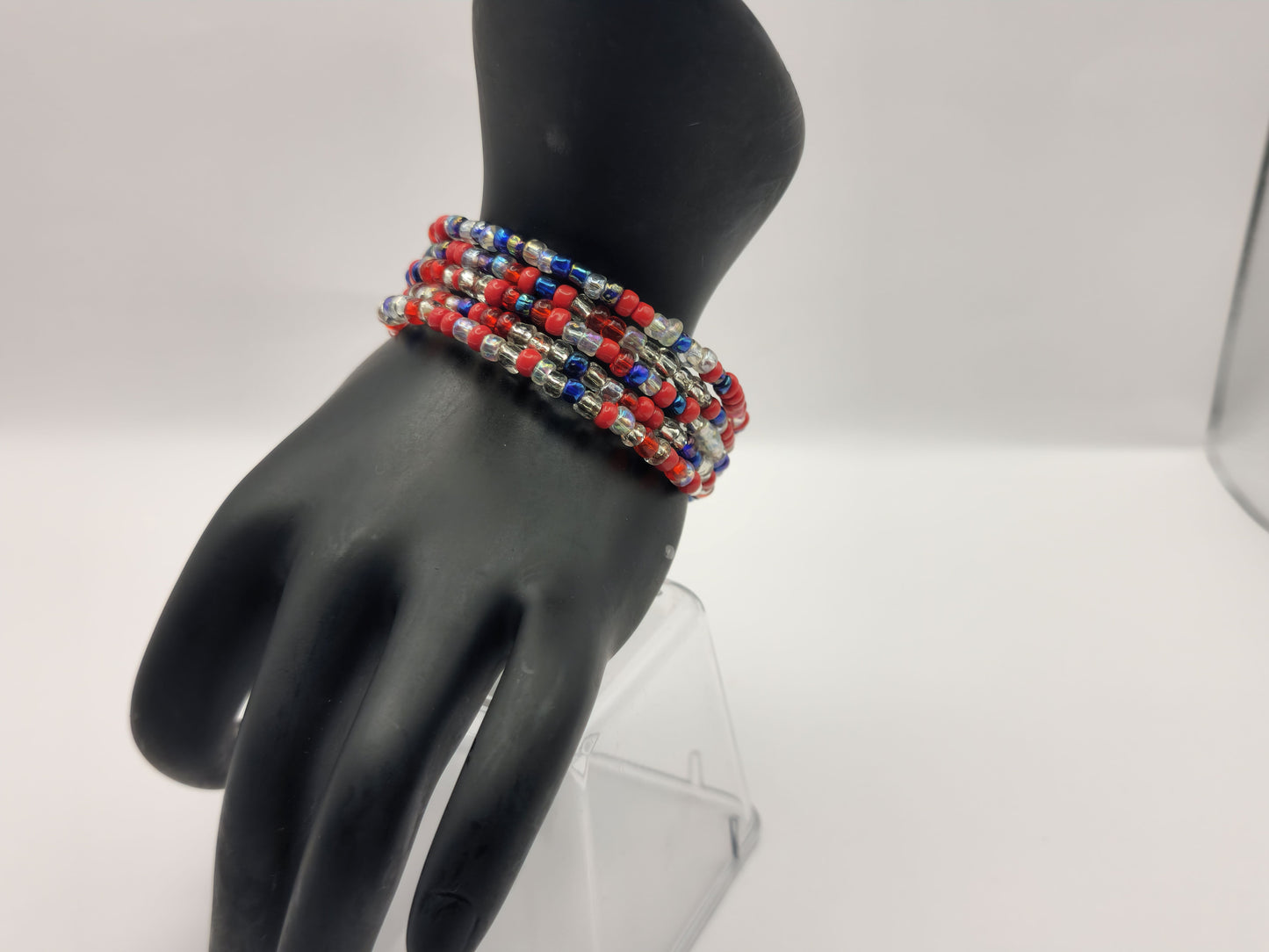 Red White and Blue Wrap-Around Bracelet