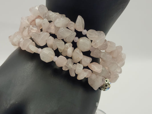 Natural Rose Quartz Wrap-Around