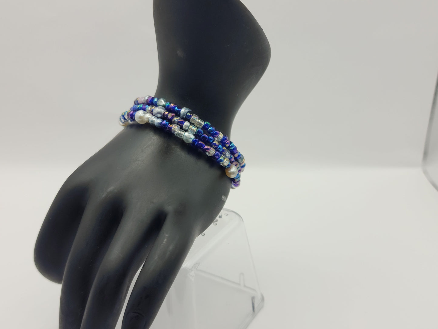 Blue/Purple Iridescent Wrap-Around Bracelet