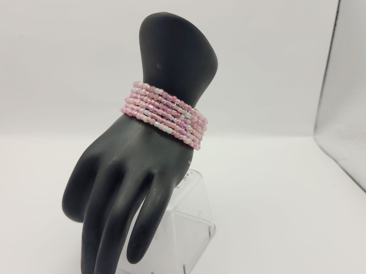 Pink Seed Bead Wrap-Around Bracelet