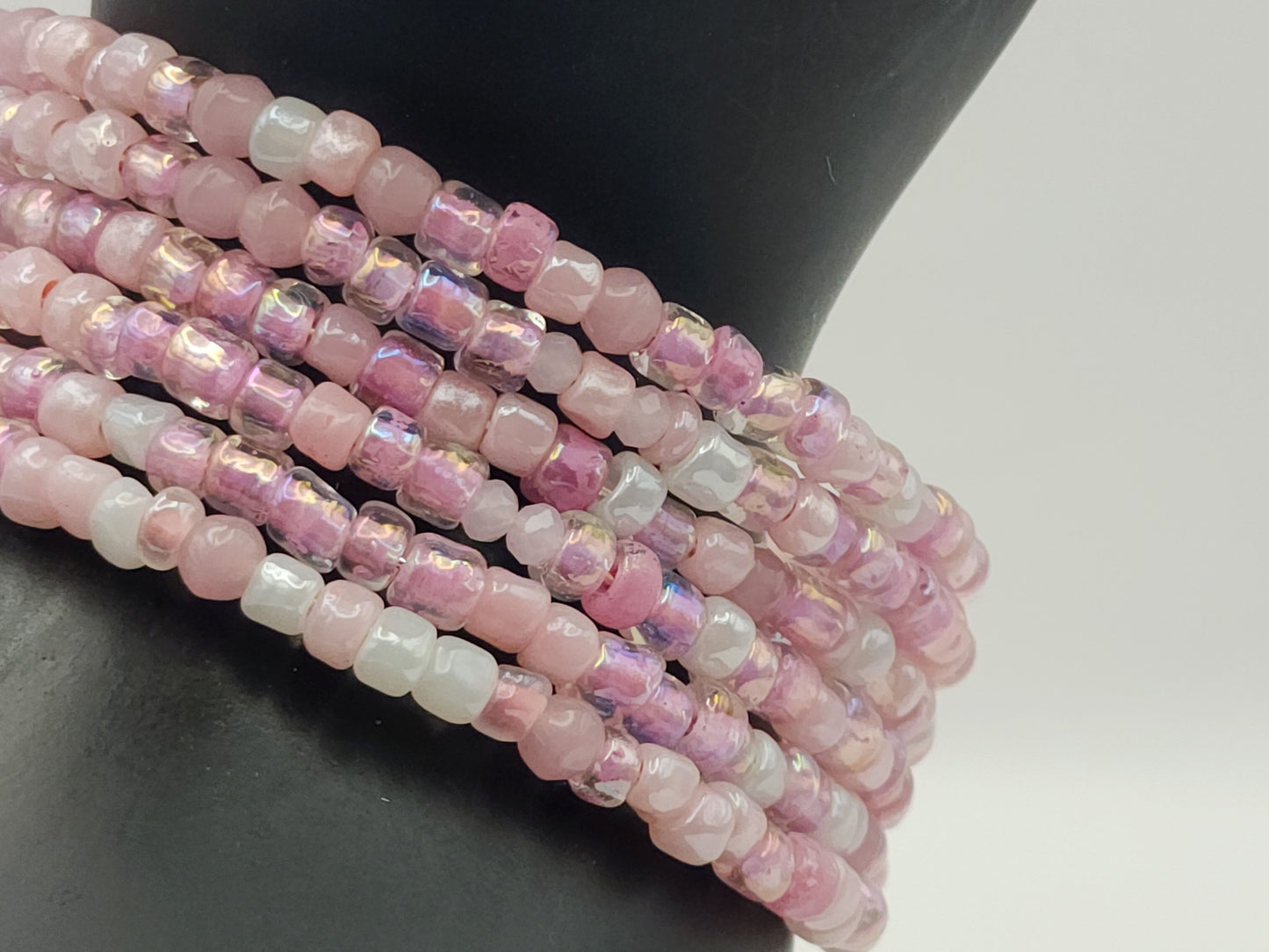 Pink Seed Bead Wrap-Around Bracelet