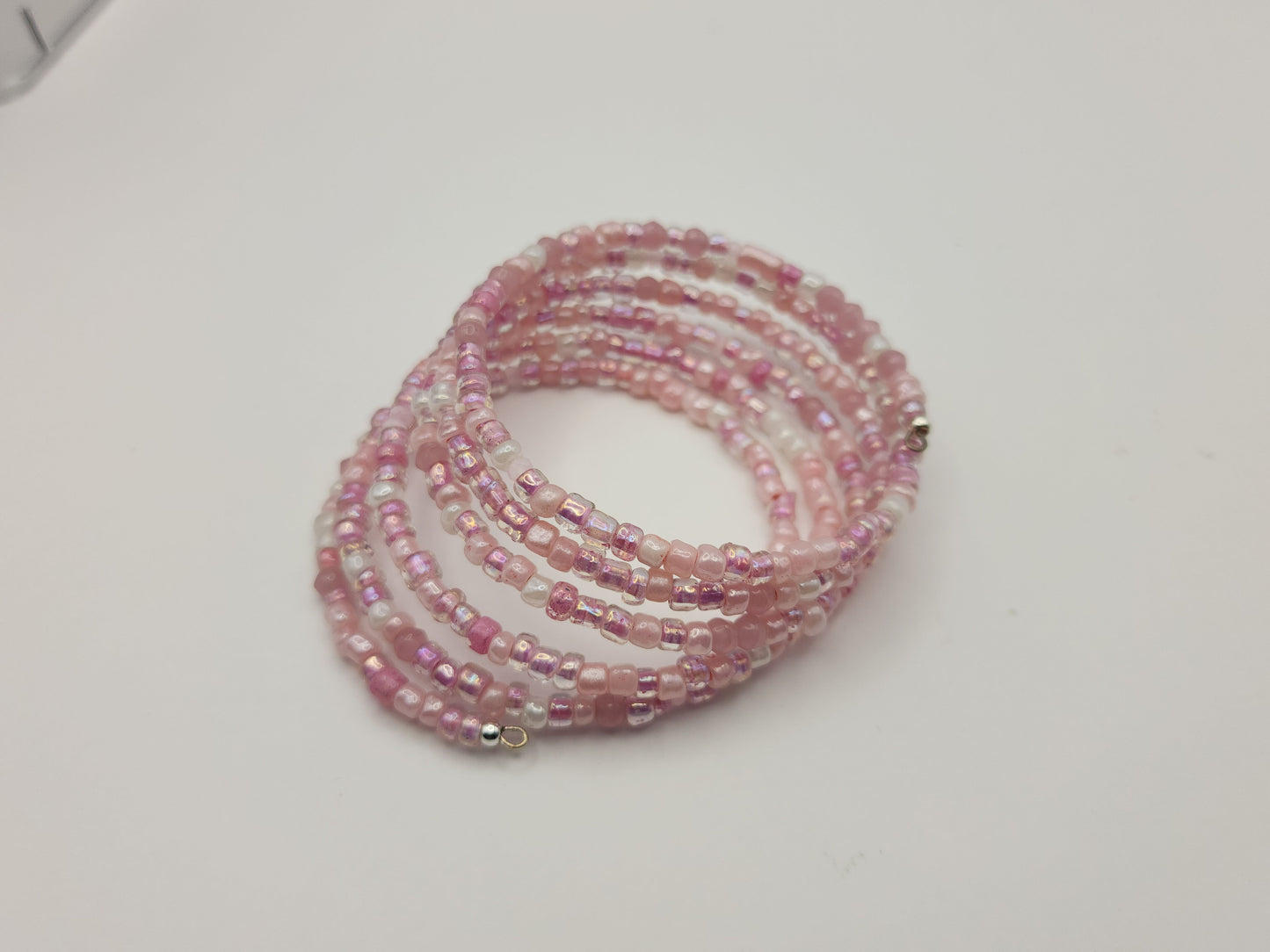 Pink Seed Bead Wrap-Around Bracelet