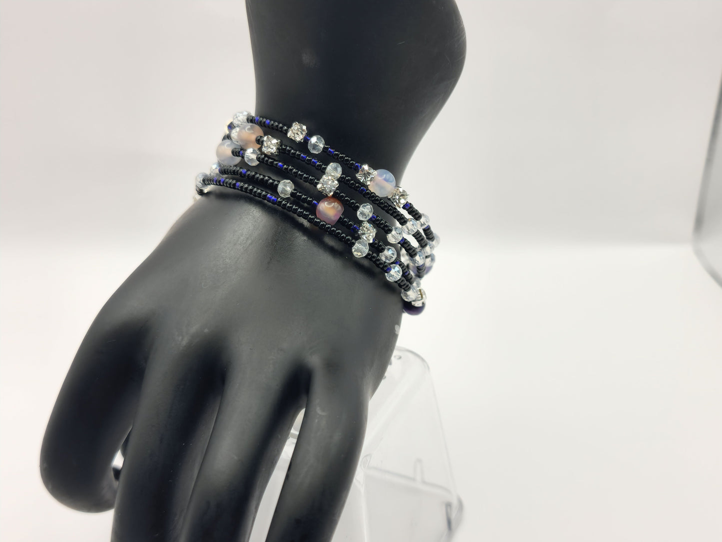 Night Crystal Wrap-Around Bracelet