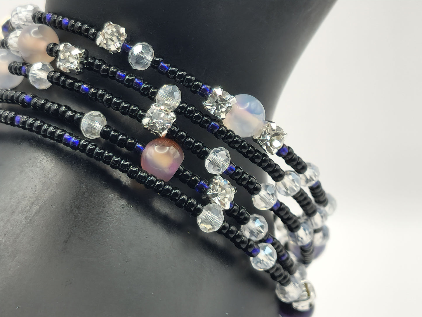 Night Crystal Wrap-Around Bracelet